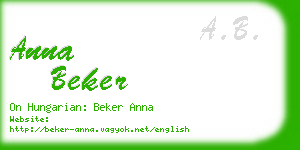 anna beker business card